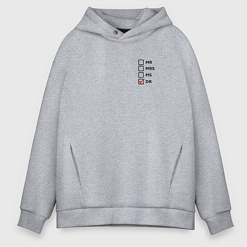 Мужское худи оверсайз I am a Doctor / Меланж – фото 1