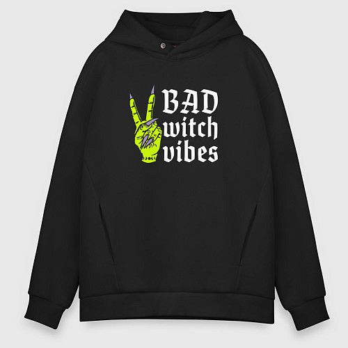 Мужское худи оверсайз Bad witch vibes / Черный – фото 1