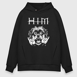 Толстовка оверсайз мужская HIM rock dog, цвет: черный