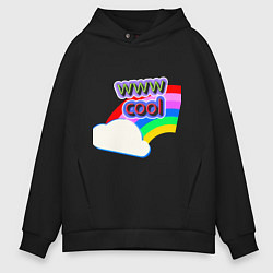Толстовка оверсайз мужская Rainbow Vibes, цвет: черный