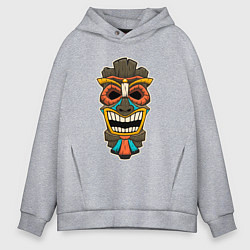 Толстовка оверсайз мужская Африканская маска, цвет: меланж