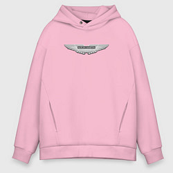 Толстовка оверсайз мужская Aston martin logo auto, цвет: светло-розовый