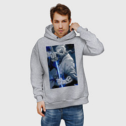 Толстовка оверсайз мужская Ван-Пис Рюма Симоцуки, цвет: меланж — фото 2