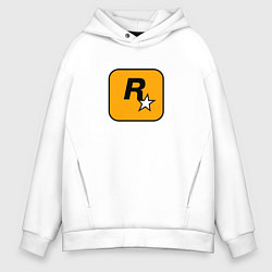 Толстовка оверсайз мужская Rockstar logo, цвет: белый