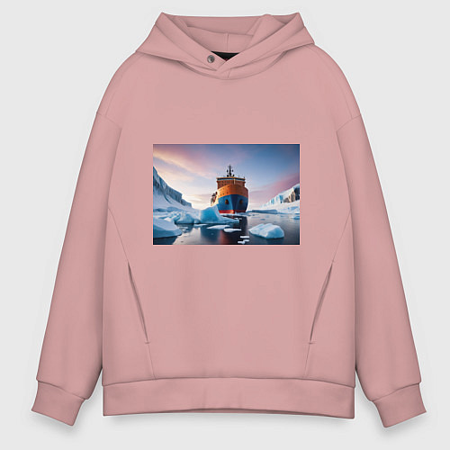 Мужское худи оверсайз Северный морской путь / Пыльно-розовый – фото 1