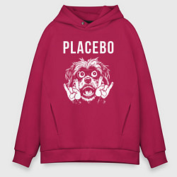 Толстовка оверсайз мужская Placebo rock dog, цвет: маджента