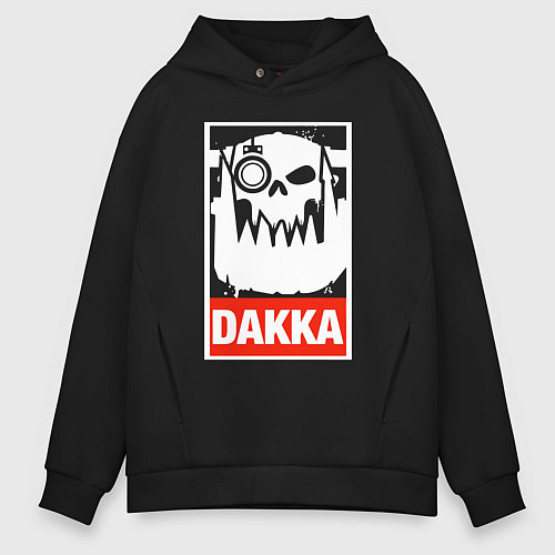 Мужское худи оверсайз Warhammer Dakka / Черный – фото 1