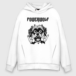 Толстовка оверсайз мужская Powerwolf - rock dog, цвет: белый