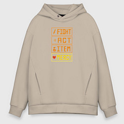 Толстовка оверсайз мужская Undertale menu game, цвет: миндальный