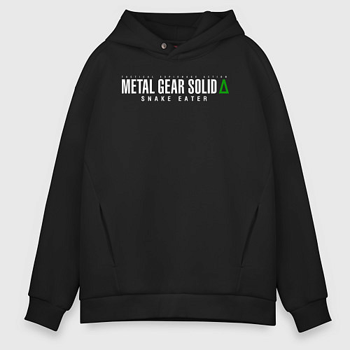 Мужское худи оверсайз Metal gear solid 3 Snake eater logo / Черный – фото 1