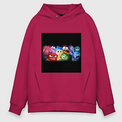 Мужское худи оверсайз Все эмоции мультфильм головоломка / Маджента – фото 1