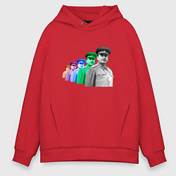 Толстовка оверсайз мужская Pop art товарищ Сталин, цвет: красный