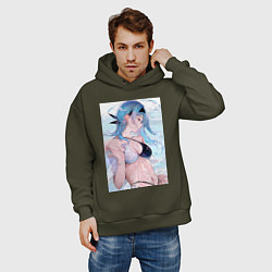 Толстовка оверсайз мужская Геншин Эола Лоуренс, цвет: хаки — фото 2