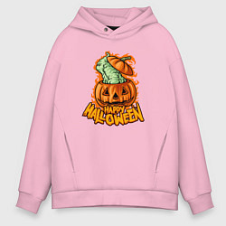 Толстовка оверсайз мужская Отличного Хэллоуина, цвет: светло-розовый
