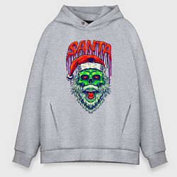 Толстовка оверсайз мужская Dead zombie Santa, цвет: меланж