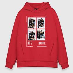 Толстовка оверсайз мужская Bts selfie, цвет: красный