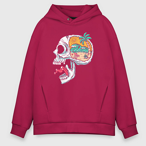 Мужское худи оверсайз Dead island / Маджента – фото 1