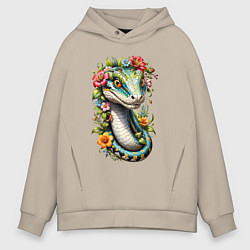 Толстовка оверсайз мужская Символ 2025 года, цвет: миндальный