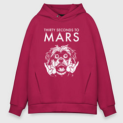 Толстовка оверсайз мужская Thirty Seconds to Mars rock dog, цвет: маджента
