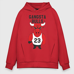 Толстовка оверсайз мужская Gangsta Bulls 23 цвета красный — фото 1