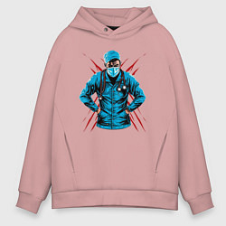 Толстовка оверсайз мужская Брутальный доктор, цвет: пыльно-розовый