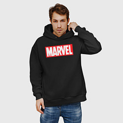 Толстовка оверсайз мужская Marvel logo, цвет: черный — фото 2