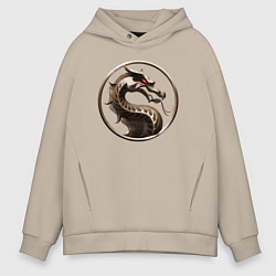 Толстовка оверсайз мужская Mortal kombat movie logo, цвет: миндальный
