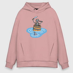 Толстовка оверсайз мужская Пират в бочке, цвет: пыльно-розовый