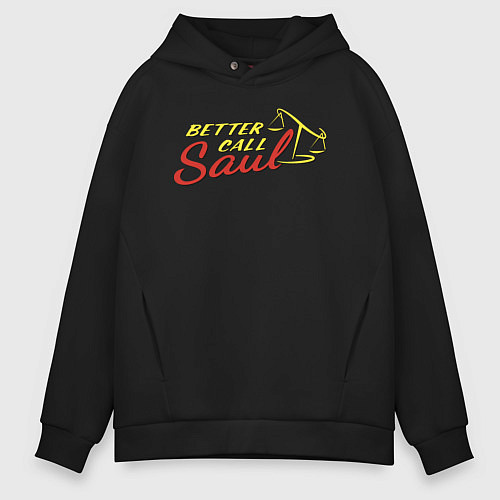 Мужское худи оверсайз Better call Saul logo / Черный – фото 1