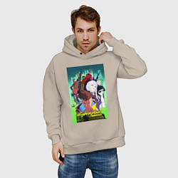 Толстовка оверсайз мужская Киберпанк все, цвет: миндальный — фото 2