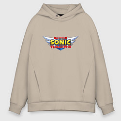 Толстовка оверсайз мужская Team Sonic racing - logo, цвет: миндальный