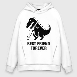 Толстовка оверсайз мужская Godzilla best friend, цвет: белый