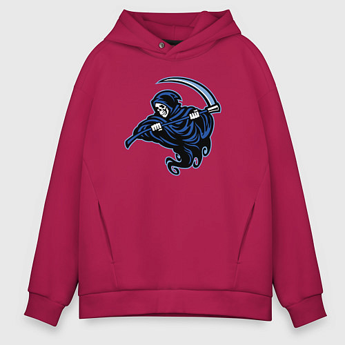 Мужское худи оверсайз Death mood / Маджента – фото 1
