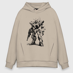 Толстовка оверсайз мужская Боевой бот, цвет: миндальный