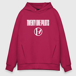Толстовка оверсайз мужская Twenty one pilots - logo, цвет: маджента