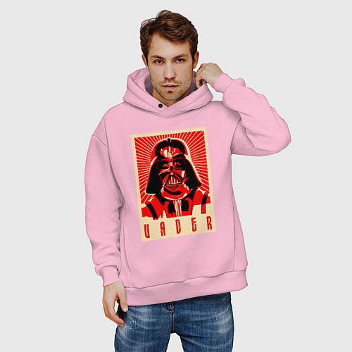 Мужское худи оверсайз Звёздные войны яростный Вейдер / Светло-розовый – фото 3
