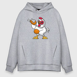 Толстовка оверсайз мужская Куриные ножки, цвет: меланж
