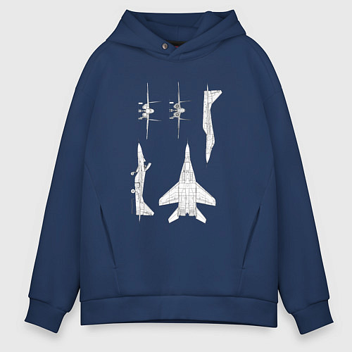 Мужское худи оверсайз Микоян гуревич 29 / Тёмно-синий – фото 1