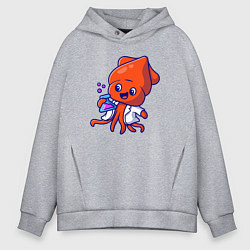Толстовка оверсайз мужская Химик осьминог, цвет: меланж