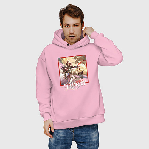 Мужское худи оверсайз Фуга / Светло-розовый – фото 3