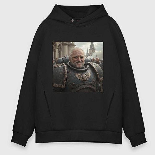 Мужское худи оверсайз Гарольд скрывающий Warhammer / Черный – фото 1