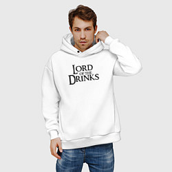 Толстовка оверсайз мужская Lord of the drinks logo, цвет: белый — фото 2