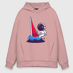 Толстовка оверсайз мужская Космонавт яхтсмен, цвет: пыльно-розовый
