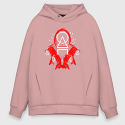Толстовка оверсайз мужская Солдаты игры в кальмара, цвет: пыльно-розовый