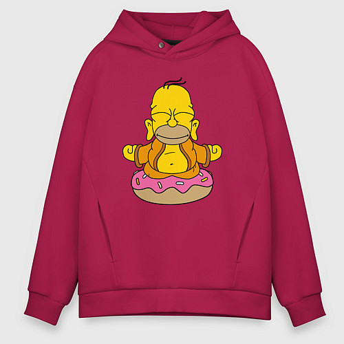 Мужское худи оверсайз Homer yoga / Маджента – фото 1