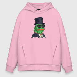 Толстовка оверсайз мужская Лягушонок пепе, цвет: светло-розовый