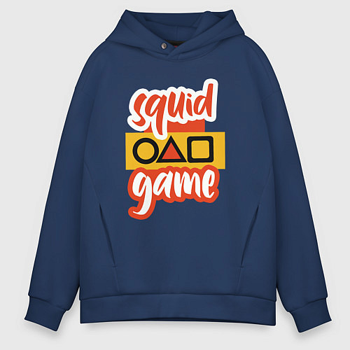 Мужское худи оверсайз Squid game style / Тёмно-синий – фото 1