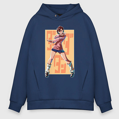 Мужское худи оверсайз Momo Ayase / Тёмно-синий – фото 1