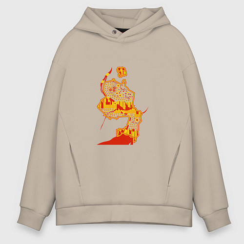 Мужское худи оверсайз НСК / Миндальный – фото 1