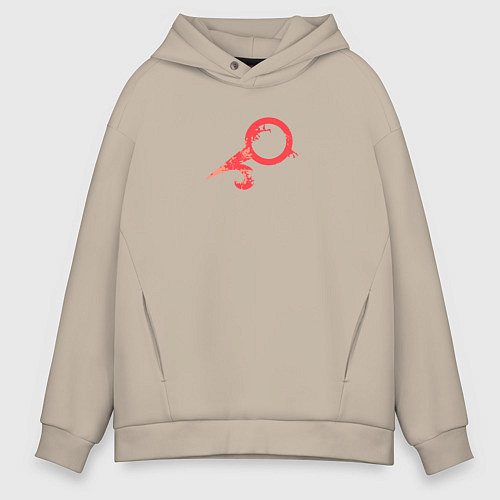 Мужское худи оверсайз Warhammer - Sienna Fuegonasus logo / Миндальный – фото 1